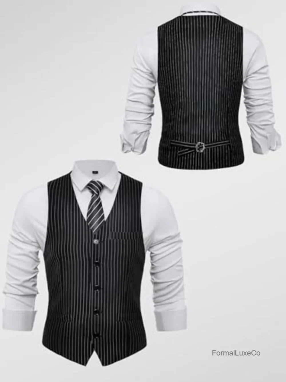 Men's Slim Fit Suit Vest Single Breasted Tuxedo Waistcoat 5 Button